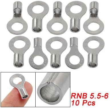 10 Pcs Non-Insulated Ring Tongue 12-10 AWG Connectors
