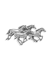 Genuine Elegante Brooch. Galloping Horses Pin. 100% Satisfaction Guaranteed.