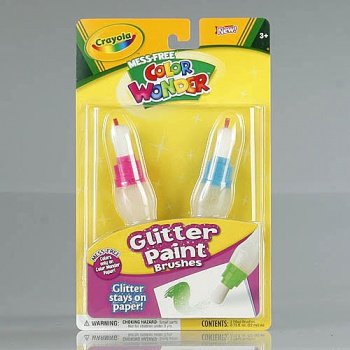 Crayola Color Wonder Glitter Brushes - Pink/Blue