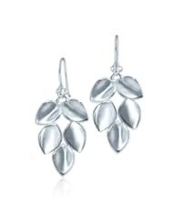 Alex Woo "Vida" Sterling Silver Leaf Earrings
