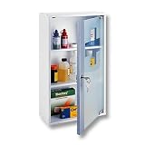 Produkt-Bild: XL Medizinschrank Arzneischrank wei&szlig; Massivholz + Glas 48 cm