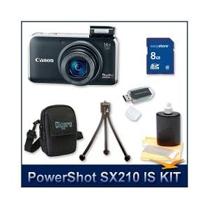 Canon PowerShot SX210 IS Digital Camera (Black) 4246B001, 14.1 Megapixel, 14x 28-392 mm (IS) Zoom, 3.0