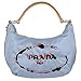 Prada Light Blue Nylon & Leather Stencil Logo Hobo Bag