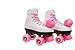 Epic Skates Pink Princess Girls Quad Roller Skates, White, Youth 3,PnkPncs03