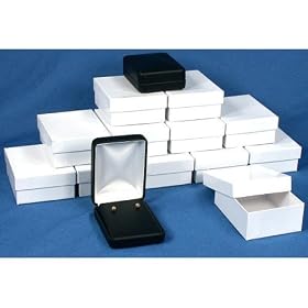 12 Black Leather Large Earring Gift Boxes Showcase Displays