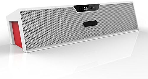 Pumaex Bluetooth Speakers with FM Radio, Alarm Clock,Radio Microphone, LED Display, Micro SD Card &amp; USB Input,for iPhone,Samsung Galaxy,smart phone (White)
