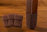Medium/Chocolate Brown- Furniture Floor Protection -8 Pack Ribbed Chair Sock Protectors