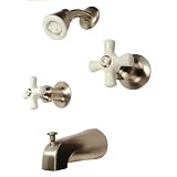 Buy Two-handle Tub & Shower Faucet, Satin Nickel Finish, Porcelain Handle,... by Plumb