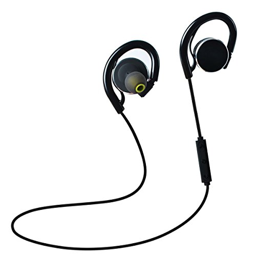 Maxbo Bluetooth Earphone High Quality Sound Noise Cancelling Wireless Stereo Headset Removable Earhook for Excercise with Mic (Bluetooth 4.1, aptX, CVC 6.0 Noise Cancelling, Sweatproof)
