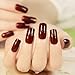 24 Pieces French High Light Texture Color Full Cover Nails Tips Special Brown Red Long Square False Nails