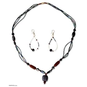 Agate jewelry set, 'African Femme'