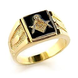 Nugget Style Masonic Ring - Black Background Sizes 8-13