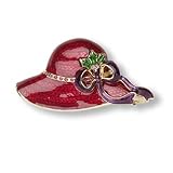 Red Hat Enamel & Austrian Crystal Pin