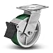Albion 11 Series 6" Diameter Polyurethane on Cast Iron Wheel Empire Medium Heavy Duty Swivel Caster with Face Brake, Roller Bearing, 4-1/2" Length X 4" Width Plate, 900lbs Capacity (Pack of 4)