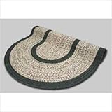 IMAGE OF Town Crier Green Heather with Green Solids Braided Rug Size: Oval 8'4 x 11'1