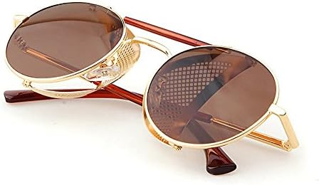 IKES Glass Round Steampunk Sunglasses Hollow Out Unisex Steam Punk Womens Glasses UV400