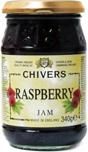 Chivers Raspberry Jam, 12 Oz Jar (340 Grams) - Made in England (Pack of 2)