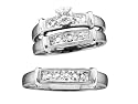 Stunning 3 Pc. Diamond Wedding Set For Him and Her