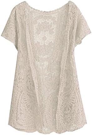 KingSo®Summer Women Hollow Sheer Lace Floral Cardigan Coat Shirt Top Crochet