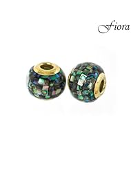 14kgp Mosaic Abalone Shell Bead