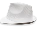 White Tonal Striped Fedora Hat