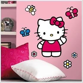 Magnificent Peel &amp; Stick By RoomMates Hello Kitty - The World of Hello Kitty Giant Wall Decals: Home &amp; Kitchen
