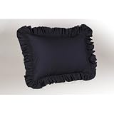 Poly/Cotton Ruffled Pillow Sham, King, Navy