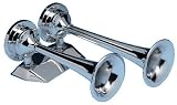 AFI 10108 FullBlast Marine Dual Trumpet Mini Deck Air Horn (12-Volt, Chrome)