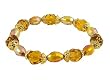 Bracelet - B40 - Faceted Fire Polished Glass and Faceted Glass Beads - Stretch ~ Topaz