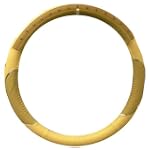 Single Row Clear Crystals Vinyl Car Truck SUV Steering Wheel Cover - Beige Tan & Silver