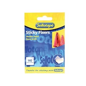 Sellotape Sticky Fixers 3799, double sided foam pads, 12x25mm, PACK of 140
