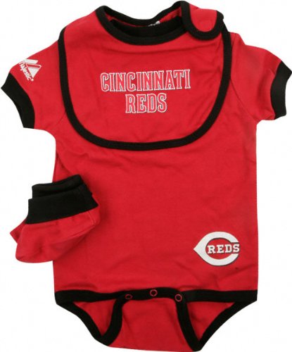Cincinnati Reds Baby Bib and Bootie Creeper Set