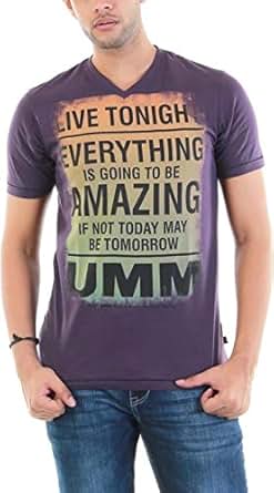UMM Men's T-Shirt (305000000663187_Purple_XX-Large): Amazon.in: Clothing & Accessories