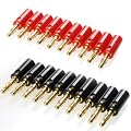 SET OF 20 (10 pairs) 4MM Gold Plated Banana Speaker Plug Connector HiFi