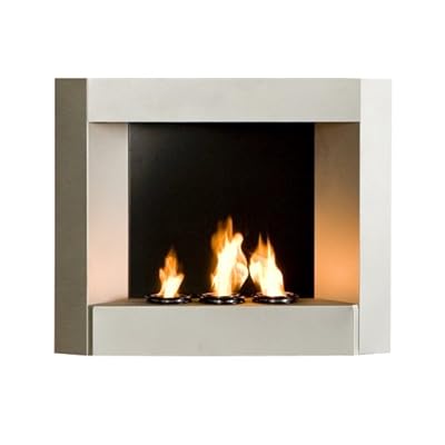 SEI Contemporary Wall Mount Gel Fuel Fireplace, Silver