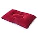 Super-thick Flocking Fabric Inflatable Pillow Portable Travel Pillow(Red)