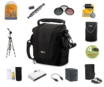 Sony DCR-SR40 / SR42 / SR60 / SR62 / SR80 / SR82 Accessory Kit (Includes 4 Year Extended Warranty, Lowepro Carrying Case and Memory Wallet, High Capacity Battery and Charger, 2GB miniSD Memory Card and Memory Card Reader, 57in Tripod, 3-Piece Filter Kit, Universal Screen Protectors, Lens Cleaning Kit, and LCD Cleaning Kit with Microfiber Cloth)