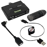 iKross Micro-USB 2in1 OTG / SD Memory Card Reader Adapter + USB Cable, USB OTG Adapter, USB Memory Card Reader for Samsung Galaxy S3 / S III i9300, Galaxy S IV / S4 GT-I9500, Galaxy Note 2 N7100, Note 8 GT-N5100 / GT-N5110