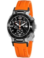 Tissot Womens T0482172705700 T-Race Black Chronograph Dial Orange Strap Watch