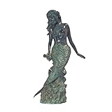 IMAGE OF On Sale!! Goddess of the Sea, Mermaid of the Isles Spitting Bronze Garden Statue