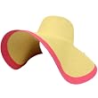 UPF Sun Beach Hat Floppy 7" Packable Adjustable Natural Beige with Pink Large