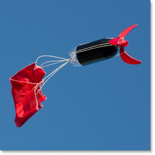 24" Red Ripstop Nylon Parachute for Water or Model Rocket by