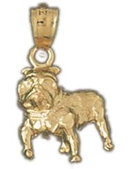 Dazzlers Solid 14k Gold Bulldog Dog Charm Pendant Available in three colors from jewelsberry (weights: 1.7 grams only)