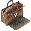 Mancini Italian Leather Triple Compartment Laptop Briefcase 17"