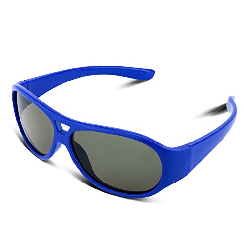 RIVBOS RBK030 Rubber Flexible Kids Polarized Sunglasses Military Glasses Age 3-10
