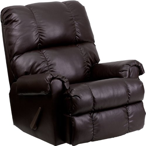 Flash Furniture Contemporary Apache Brown Leather Rocker Recliner On Sale