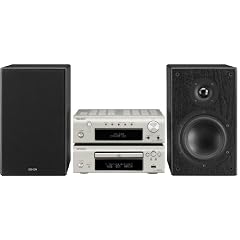 Denon DF 107 Kompaktanlage (CD/MP3/WMA-Player, UKW-/MW-Tuner, 130 Watt, USB 2.0) silber/schwarz