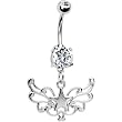 Crystalline Gem Star Tibal Cutout Wings Belly Ring