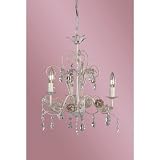 Laura Ashley MX2009 Sophie 3 Light Vintage Floral Mini Chandelier Fixture, Off White, Crystal, B9179