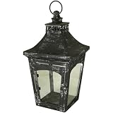 13.75 Inches High Old World Metal Lantern Black Metal
